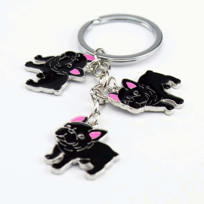 Wholesale Cute Bulldog Metal Keychain